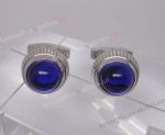 AAA Grade Cartier Cufflinks Replica / Silver & Blue Cufflinks